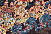 Detail from a mural painting with a 'Ramakien' motif - Thai version of the Indian Ramayana - from the temple complex of the Emerald Buddha, Bangkok (late 18th century) 